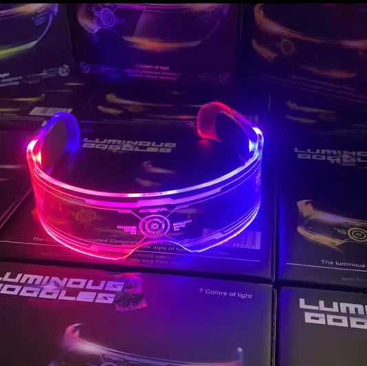 Gafas luminosas LED coloridas, gafas con visera electrónica.